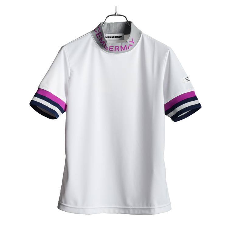 DECEMBERMAY ホワイトモックネックシャツ レディース ゴルフ ウェア