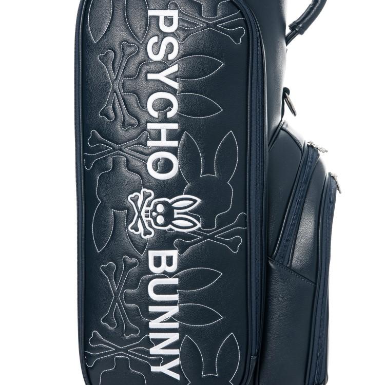 良品 PSYCHO BUNNYサイコバニー キャディバッグ 9.5型 総柄 紺 良品 PSYCHO BUNNYサイコバニー キャディバッグ 9.5型 総柄 紺 良品