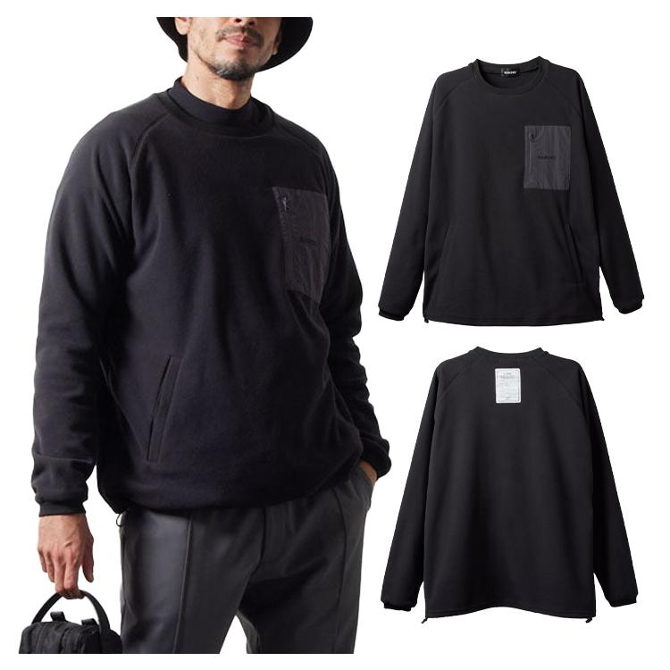BANDEL GOLFフリースクルーネック　ブラック　XL BANDEL バンデル ゴルフ フリース メンズ 長袖 保温 軽量 クルーネック