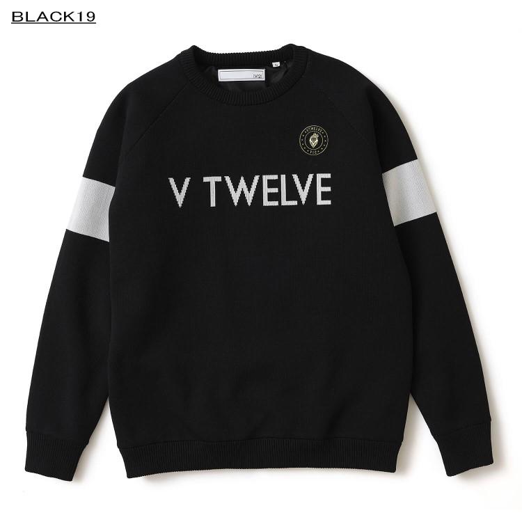 V12 ゴルフ ニット メンズ 長袖 クルーネック プルオーバー セーター  