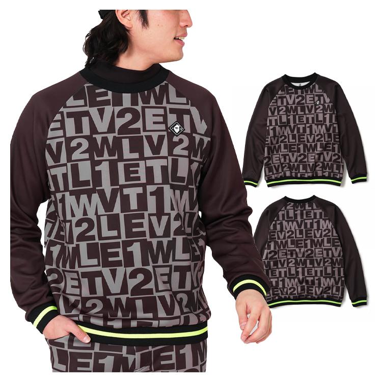 V12 ゴルフ スウェット メンズ 長袖 プルオーバー トレーナー クルーネック ゴルフウェア ストレッチ ブランド 総柄 ロゴ シンプル V122420-SW17 V12（ヴィ・トゥエルヴ） ゴルフ スウェット メンズ 長袖 プルオーバー