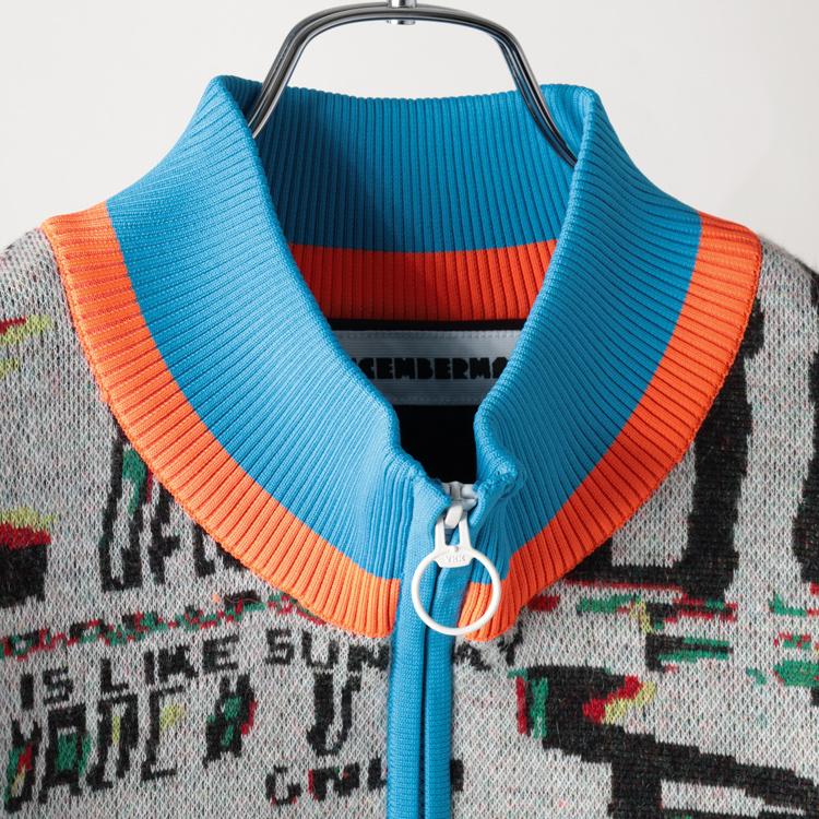 ディセンバーメイ ゴルフ ブルゾン メンズ 長袖 ニットブルゾン トップス フルジップ 防風裏地 保温 防風 軽量 総柄 ブランド DECEMBERMAY 1-412-1028 ディセンバーメイ ゴルフ ブルゾン メンズ 長袖 ニットブルゾン