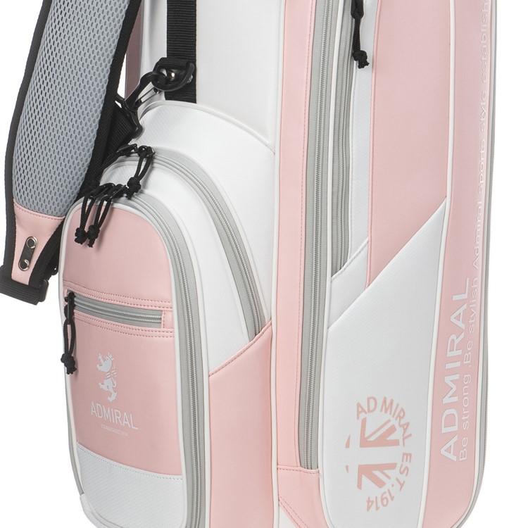 値下げ　ADMRIAL キャディバッグ ホワイト/ピンク アドミラル ゴルフ キャディバッグ カートキャディバッグ ソフト