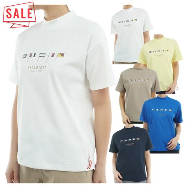 トミーヒルフィガー ゴルフ モックシャツ レディース 半袖 ハイネック シャツ 吸水速乾 UVカット 通気性 ロゴ ゴルフウェア ブランド 無地 春 夏 秋 THLA501 TOMMY HILFIGER GOLF（トミー ヒルフィガー ゴルフ） トミー