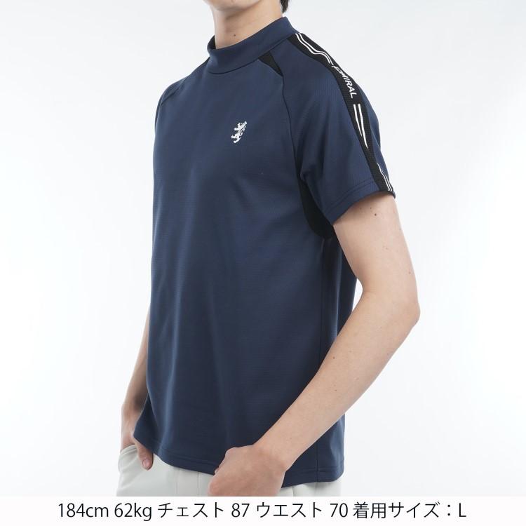 アドミラルゴルフ シャツ モックシャツ メンズ 半袖 モックネック 吸水速乾 UVカット ゴルフウェア ブランド ロゴ 無地 ADMA503 Admiral golf Admiral Golf（アドミラルゴルフ） シャツ モックシャツ メンズ 半袖
