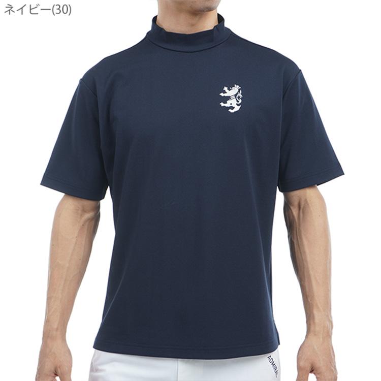 アドミラルゴルフ シャツ モックシャツ メンズ 半袖 モックネック 吸水速乾 ストレッチ ゴルフウェア ブランド ロゴ 無地 ADMA536 Admiral golf Admiral Golf（アドミラルゴルフ） シャツ モックシャツ メンズ 半袖