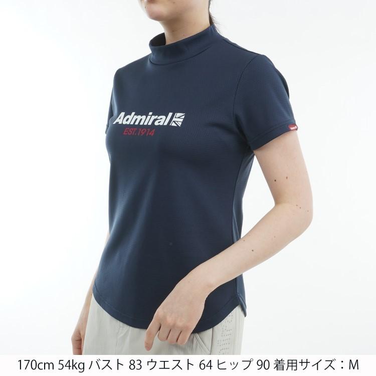 アドミラルゴルフ シャツ モックシャツ レディース 半袖 モックネック 吸水速乾 UVカット ゴルフウェア ブランド ロゴ 無地 春 夏 ADLA518 Admiral golf Admiral Golf（アドミラルゴルフ） シャツ モックシャツ レディース