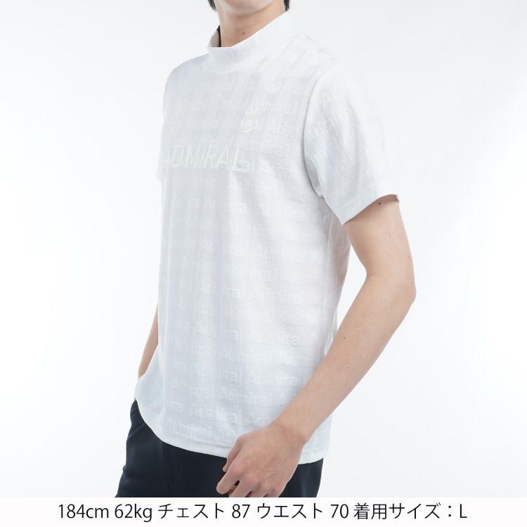 アドミラルゴルフ シャツ モックシャツ メンズ 半袖 モックネック 吸水速乾 ストレッチ ゴルフウェア ブランド ロゴ 総柄 ストライプ ADMA501 Admiral golf Admiral Golf（アドミラルゴルフ） シャツ モックシャツ メンズ 半袖