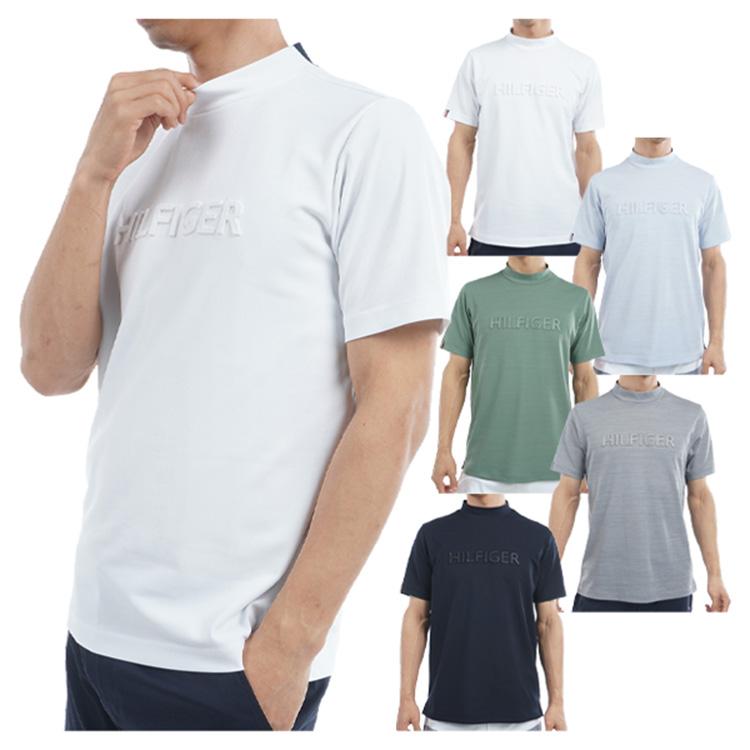 トミーヒルフィガー ゴルフ モックシャツ メンズ 半袖 シャツ モックネック ハイネック 吸水速乾 UVカット ゴルフウェア ブランド 無地 ロゴ 春 夏 秋 THMA532 TOMMY HILFIGER GOLF（トミー ヒルフィガー ゴルフ） トミー