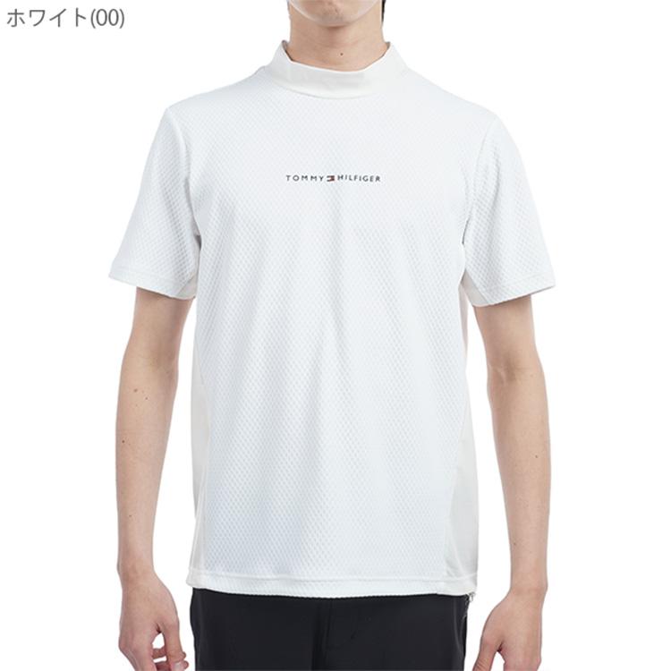 トミーヒルフィガー ゴルフ モックシャツ メンズ 半袖 シャツ モックネック ハイネック 軽量 ゴルフウェア ブランド 総柄 ロゴ 春 夏 秋 THMA537 TOMMY HILFIGER GOLF（トミー ヒルフィガー ゴルフ） トミー