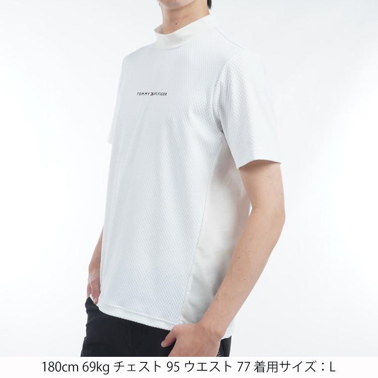トミーヒルフィガー ゴルフ モックシャツ メンズ 半袖 シャツ モックネック ハイネック 軽量 ゴルフウェア ブランド 総柄 ロゴ 春 夏 秋 THMA537_10