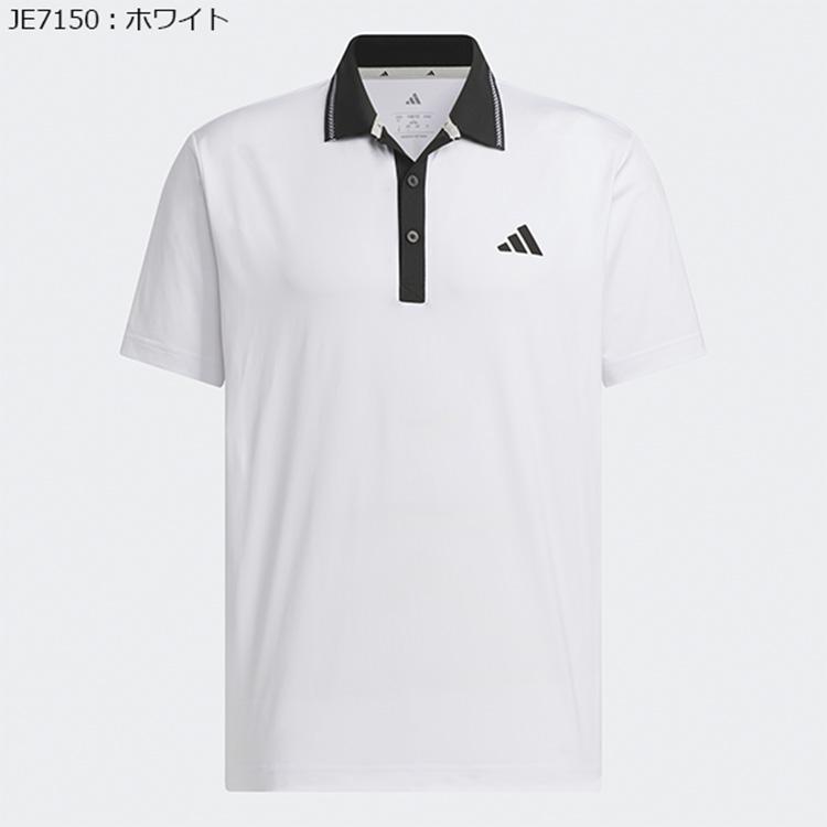 ✈ アディダス　adidas　ロゴ　ノースリーブ　ポロシャツ　L　白　ゴルフ adidas（アディダス） ゴルフウェア ポロシャツ 半袖 メンズ ジャ