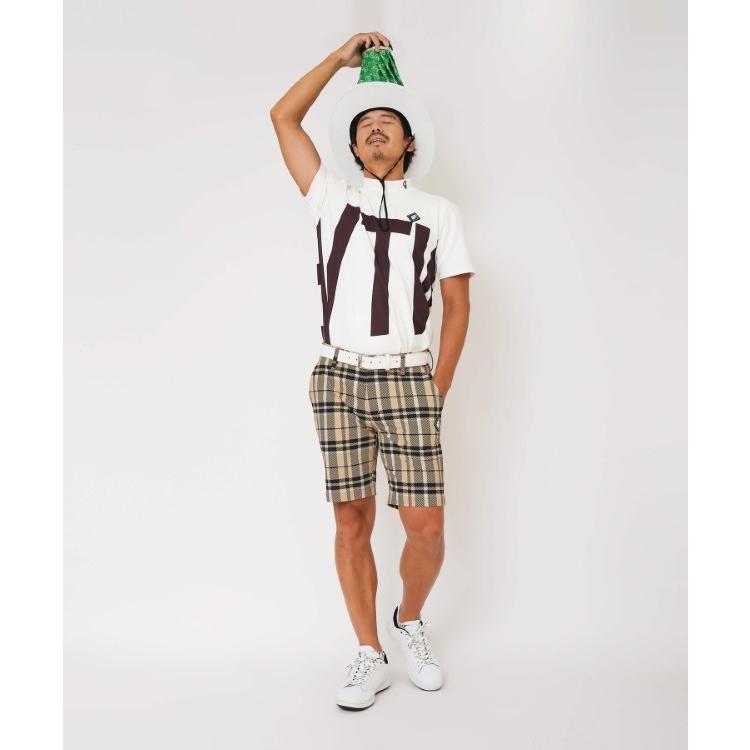 新品】V12 ゴルフ メンズ 半袖モックネック イエロー Lサイズ