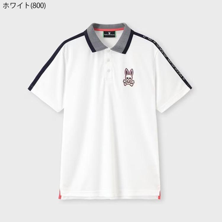 サイコバニー ゴルフ ポロシャツ メンズ 半袖 シャツ ポロ 速乾 ゴルフウェア 3D ロゴ 無地 春 夏 ブランド GF572 PSYCHO BUNNY Psycho Bunny（サイコバニー） ゴルフ ポロシャツ メンズ 半袖 シャツ