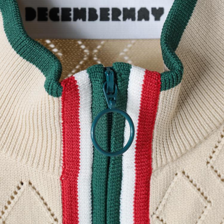 ディセンバーメイ ゴルフ ブルゾン レディース 長袖 ニットブルゾン