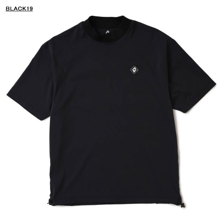 【新品】V12 ゴルフ　メンズ　半袖モックネック　メッシュ　黒　XL V12 ゴルフ モックシャツ メンズ 半袖 シャツ ハイネック モック