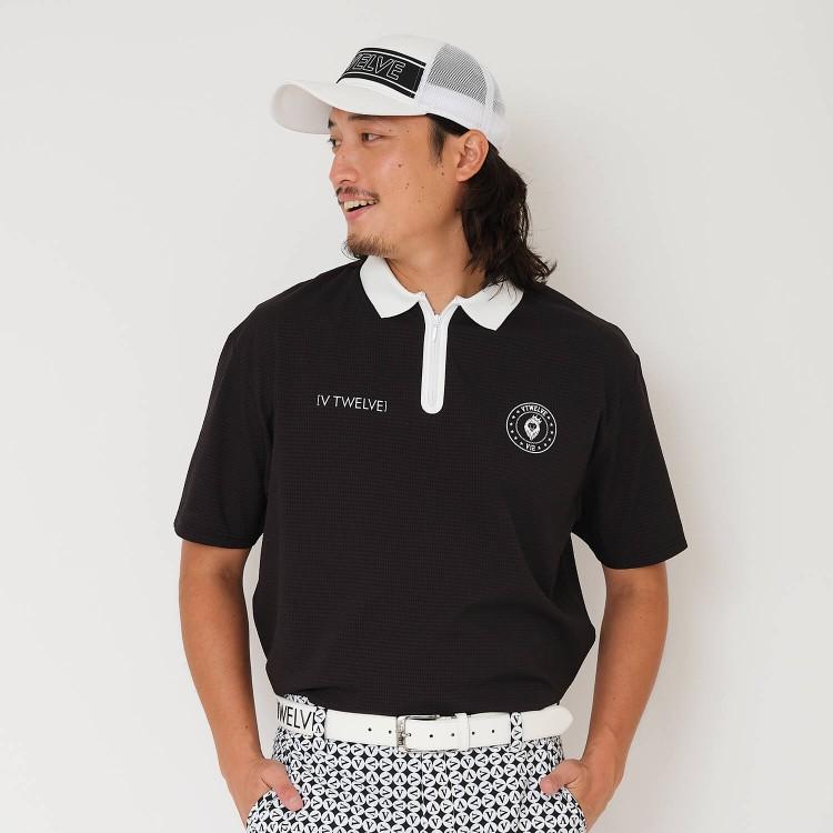 V12 ゴルフ ポロシャツ メンズ 半袖 シャツ ゴルフポロ ストレッチ 撥水 速乾性 軽量 無地 ロゴ ゴルフウェア ブランド V122510-PL02 V12（ヴィ・トゥエルヴ） ゴルフ ポロシャツ メンズ 半袖 シャツ