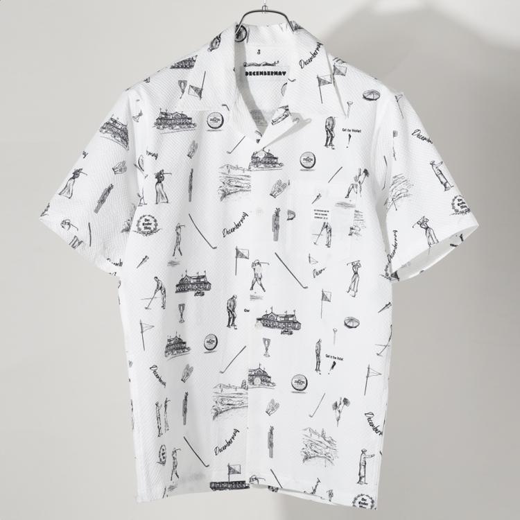 Decembermay 半袖シャツ ディセンバーメイ ゴルフ シャツ メンズ 半袖 シアサッカー