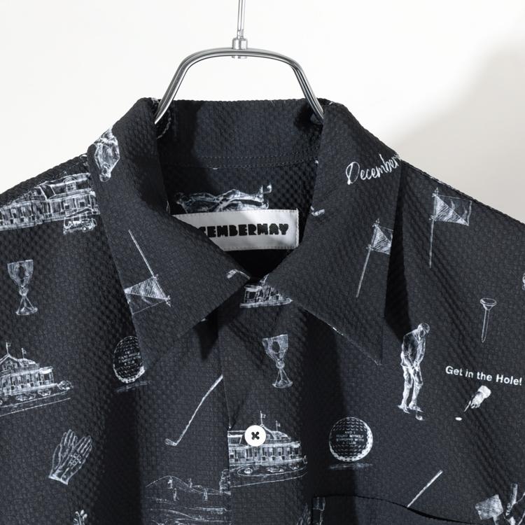 ディセンバーメイ ゴルフ シャツ メンズ 半袖 シアサッカー ストレッチ