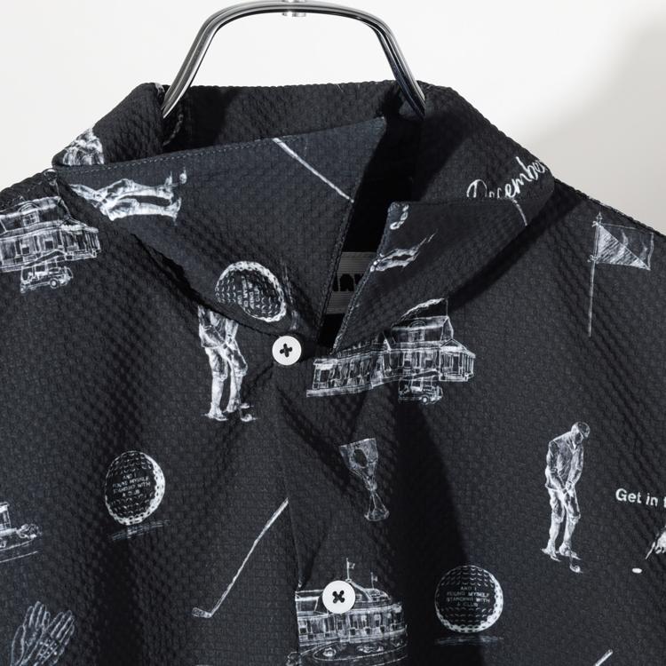 DECEMBERMAY ゴルフシャツ ディセンバーメイ ゴルフ シャツ メンズ 半袖 シアサッカー ストレッチ