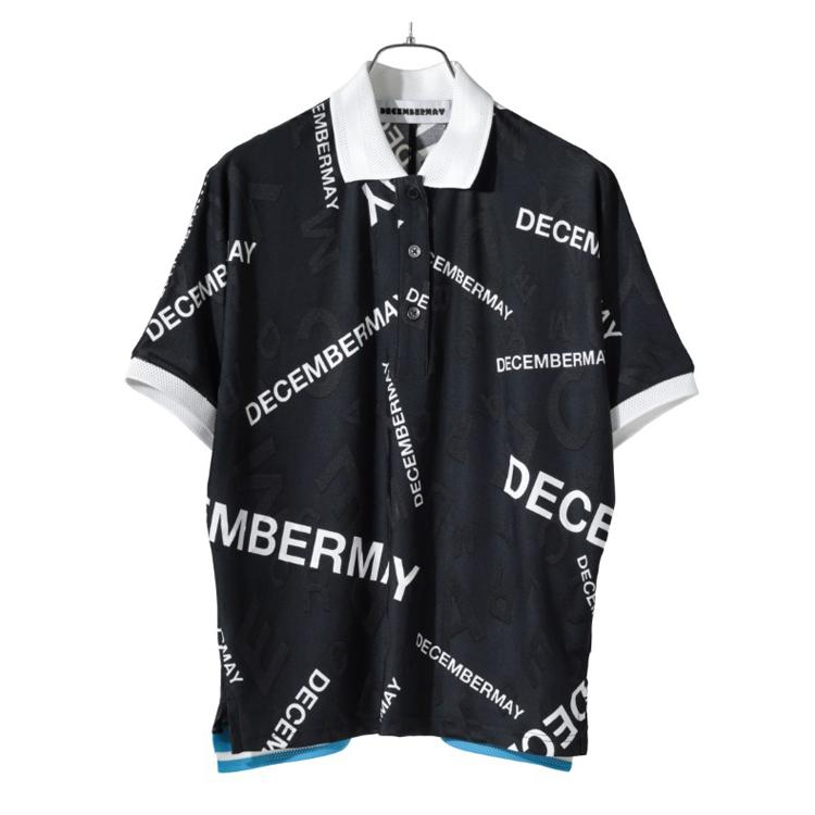 ディセンバーメイ ゴルフ ポロシャツ レディース 半袖 ドルマンスリーブ シャツ ドルマンポロ ポロカラー 総柄 ロゴ ゴルフウェア ブランド DECEMBERMAY 2-505-0154 ディセンバーメイ ゴルフ ポロシャツ レディース 半袖 ドルマン