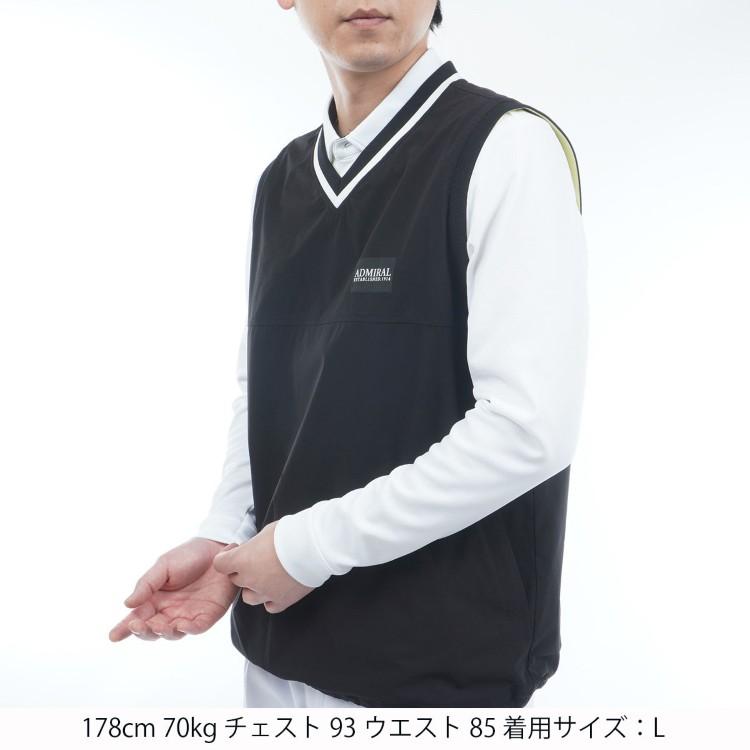 アドミラルゴルフ ベスト メンズ Vネック ウィンドベスト 撥水 ストレッチ ゴルフウェア ブランド ケーブル 春 秋 冬 ADMA551 Admiral golf Admiral Golf（アドミラルゴルフ） ベスト メンズ Vネック ウィンド