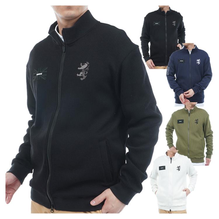 アドミラルゴルフ ジャケット メンズ 長袖 フルジップ トラックジャケット ニット 軽量 ゴルフウェア ブランド ロゴ 無地 ADMA565 Admiral golf Admiral Golf（アドミラルゴルフ） ジャケット メンズ 長袖 フルジップ