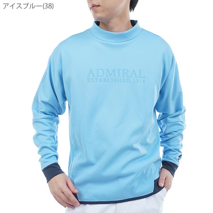 アドミラルゴルフ シャツ モックシャツ メンズ 長袖 モックネック 吸水速乾 UVカット カラタッチ ゴルフウェア ブランド ロゴ 無地 ADMA557 Admiral golf Admiral Golf（アドミラルゴルフ） シャツ モックシャツ メンズ 長袖