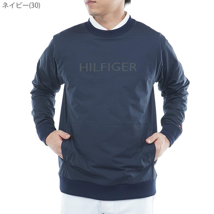 トミーヒルフィガー ゴルフ スウェット メンズ 長袖 クル—ネック トレーナー 吸水速乾 UVカット 防風 ゴルフウェア ブランド 無地 ロゴ 秋 冬 THMA554 TOMMY HILFIGER GOLF（トミー ヒルフィガー ゴルフ） トミー