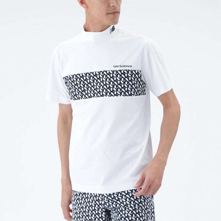 【新品】ニューバランスモックネック半袖Tメンズゴルフウェア半袖シャツホワイトM New Balance ニューバランス ゴルフウェア 半袖シャツ 春 夏 S
