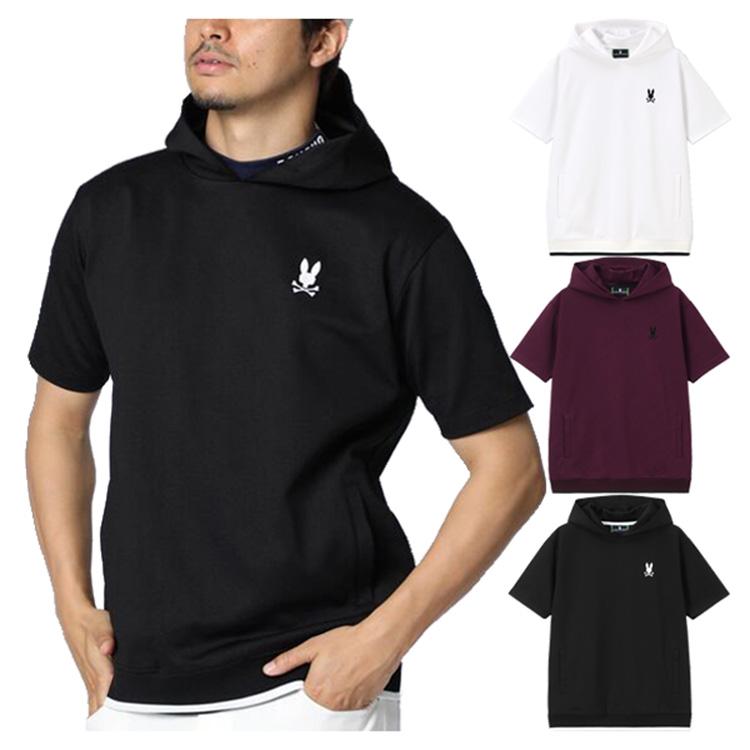 サイコバニー ゴルフ フーディー メンズ 半袖 シャツ Tシャツ フード ゆったり ゴルフウェア 総柄 春 夏 秋 ブランド GF636 PSYCHO BUNNY Psycho Bunny サイコバニー ゴルフ フーディー メンズ 半袖 シャツ T