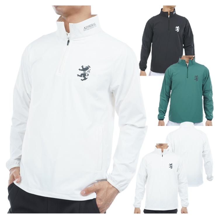 アドミラルゴルフ ジャケット メンズ 長袖 ハーフジップ スニードジャケット ニット 撥水 ストレッチ 軽量 ゴルフウェア ブランド ロゴ 無地 ADMA572 Admiral golf Admiral Golf（アドミラルゴルフ） ジャケット メンズ 長袖 ハーフ