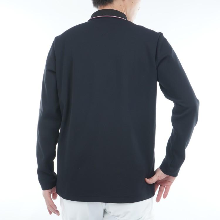 トミーヒルフィガー ゴルフ ポロシャツ メンズ 長袖 シャツ ジップアップ 吸水速乾 ストレッチ 裏起毛 ゴルフウェア ブランド 無地 ロゴ 春 秋 冬 THMA580 TOMMY HILFIGER GOLF（トミー ヒルフィガー ゴルフ） トミー