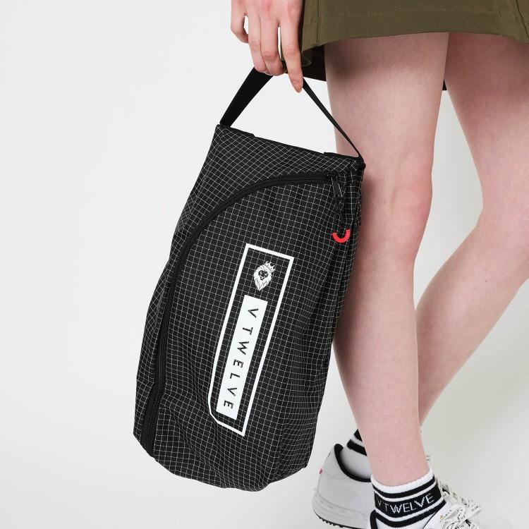 V12 ゴルフ シューズケース メンズ レディース バッグ セパレート型 軽量 シューズバッグ ゴルフバッグ 格子柄 総柄 ブランド V122520-BG02 V12 GOLF V12 ゴルフ シューズケース メンズ レディース バッグ セパレート型