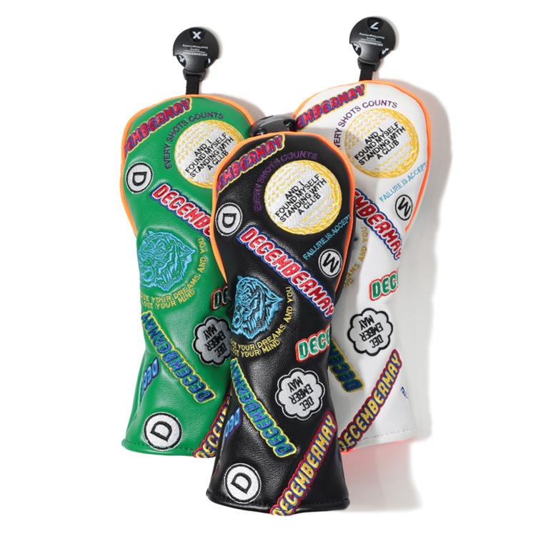 ディセンバーメイ ゴルフ ヘッドカバー ユーティリティ用 ユーティリティカバー 総柄 刺繍 保護 ブランド ロゴ 3-999-8013 DECEMBERMAY ディセンバーメイ ゴルフ ヘッドカバー ユーティリティ用