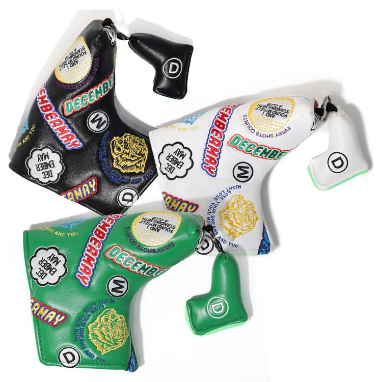 ディセンバーメイ ゴルフ ヘッドカバー パターカバー ピンタイプ メンズ レディース パターカバーキャッチャー 総柄 刺繍 保護 ブランド ロゴ 3-999-8014 DECEMBERMAY ディセンバーメイ ゴルフ ヘッドカバー パターカバー ピンタイプ