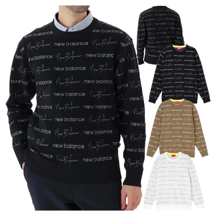 ニューバランス ゴルフ シャツ メンズ 長袖 プルオーバー クルーネック 軽量 ストレッチ ゴルフウェア ロゴ 総柄 ブランド 0125270003 New Balance golf New Balance Golf（ニューバランスゴルフ） ニューバランス ゴルフ