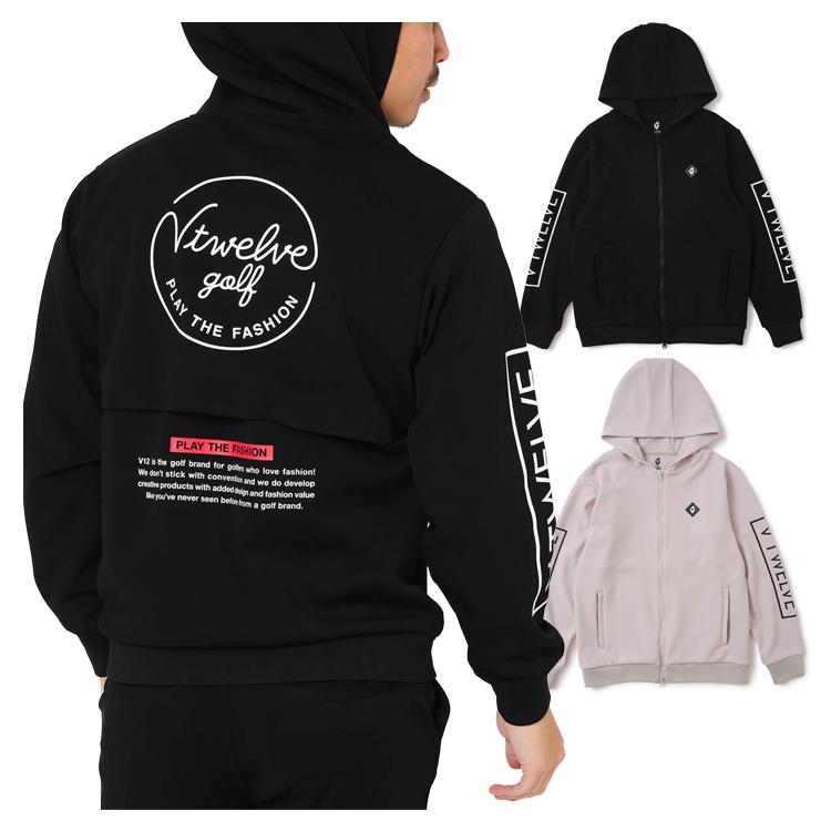 V12（ヴィ・トゥエルヴ） ゴルフ パーカー メンズ 長袖 プルオーバー