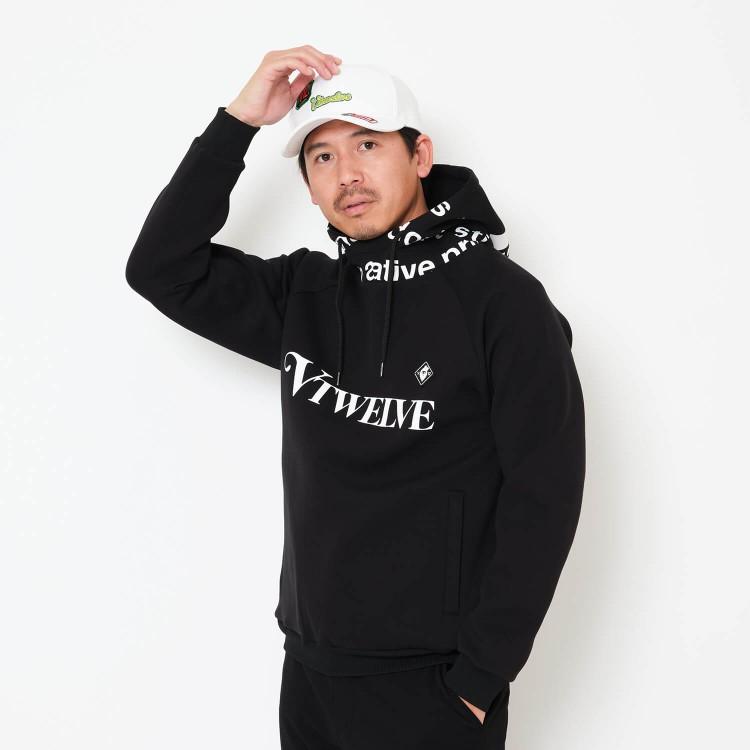 V12 ゴルフ パーカー メンズ 長袖 プルオーバー ストレッチ トレーナー フード 無地 ロゴ ゴルフウェア ブランド V122520-SW11 V12 GOLF V12（ヴィ・トゥエルヴ） ゴルフ パーカー メンズ 長袖 プルオーバー