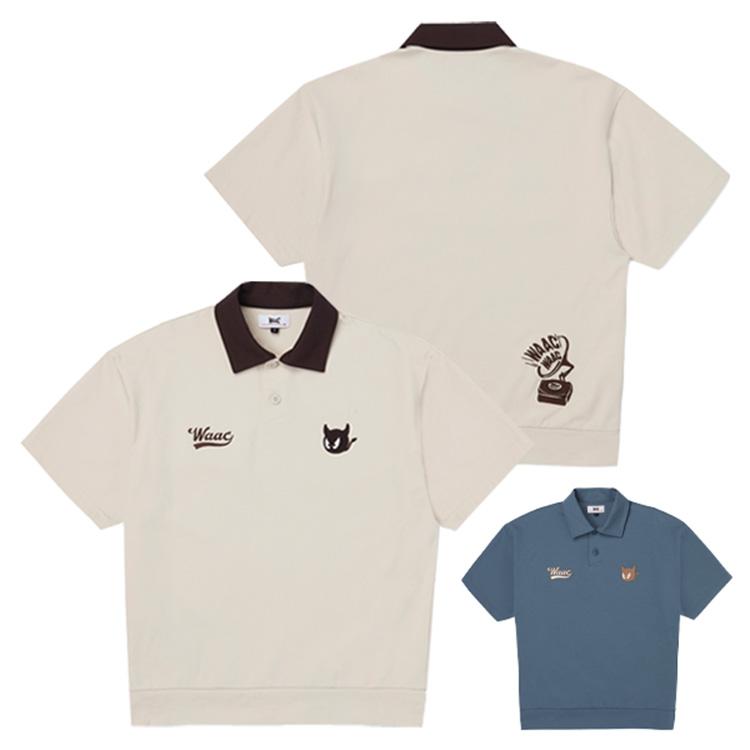 WAAC ポロシャツ メンズ1 WAAC X JONES】MEN ルーズフィットポロシャツ ネイビー