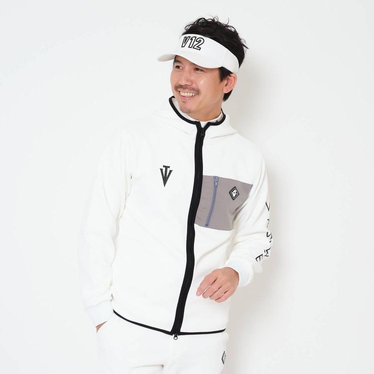 V12（ヴィ・トゥエルヴ） ゴルフ パーカー メンズ 長袖 フルジップ
