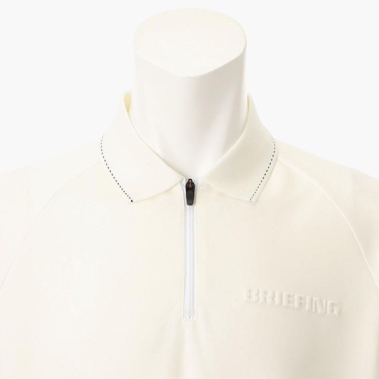 BRIEFING ブリーフィング ハーフジップ 半袖 ポロシャツ ホワイト ブリーフィング ゴルフ ポロシャツ メンズ ハーフジップ 半袖