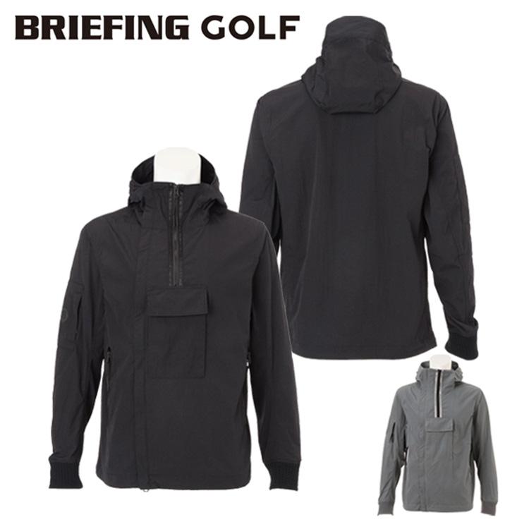 ブリーフィング ゴルフ ブルゾン メンズ 長袖 フード ハーフジップ リモンタナイロン アノラックパーカー 軽量 ウォッシャブル 撥水 ゴルフウェア ブランド 無地 ロゴ BRIEFING GOLF BRG253M72 BRIEFING GOLF（ブリーフィングゴルフ） ブリーフィング ゴルフ