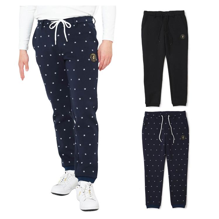 V12 ゴルフ パンツ メンズ ロングパンツ ストレッチ ウエストゴム 総柄 星柄 ゴルフウェア ブランド ロゴ V122520-PN04 V12 GOLF V12（ヴィ・トゥエルヴ） ゴルフ パンツ メンズ ロングパンツ