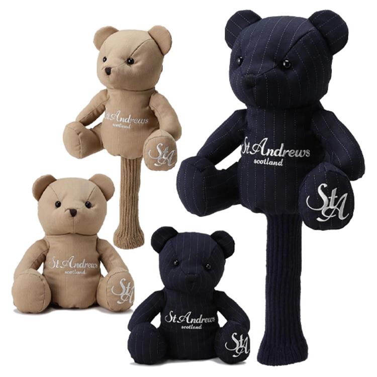 セントアンドリュース ゴルフ ヘッドカバー ドライバー用 メンズ レディース テディベア 460CC対応 ドライバーカバー ピンストライプ ブランド 0425284001 St ANDREWS St ANDREWS セントアンドリュース ゴルフ ヘッドカバー ドライバー用