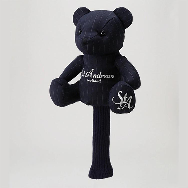 セントアンドリュース ゴルフ ヘッドカバー ドライバー用 メンズ レディース テディベア 460CC対応 ドライバーカバー ピンストライプ ブランド 0425284001 St ANDREWS St ANDREWS セントアンドリュース ゴルフ ヘッドカバー ドライバー用