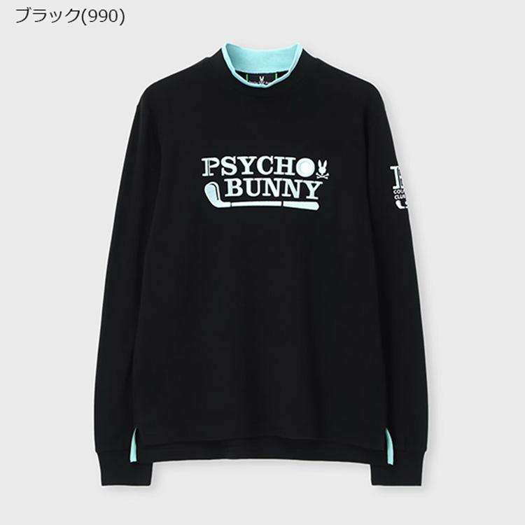 サイコバニーゴルフ　裏起毛長袖モックネック　M Psycho Bunny（サイコバニー） ゴルフ モックシャツ メンズ 長袖
