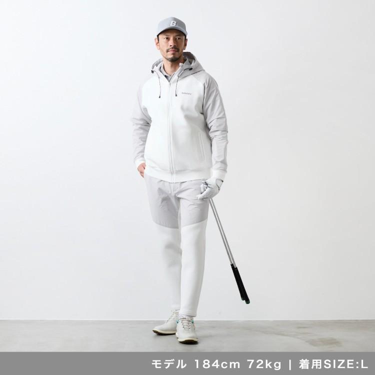 BANDEL GOLF ジップフーディー　ホワイトL BANDEL（バンデル） ゴルフ パーカー メンズ 長袖 フルジップ フード