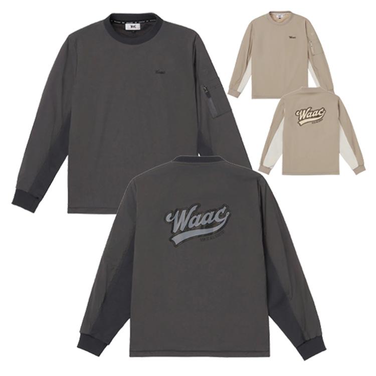 ワック ゴルフ トレーナー メンズ レディース 長袖 クルーネック ミドラー レイヤード ストレッチ 保温 吸水速乾 撥水 防風 ゴルフウェア 無地 ブランド 072254033 WAAC New Balance Golf（ニューバランスゴルフ） ワック ゴルフ トレーナー