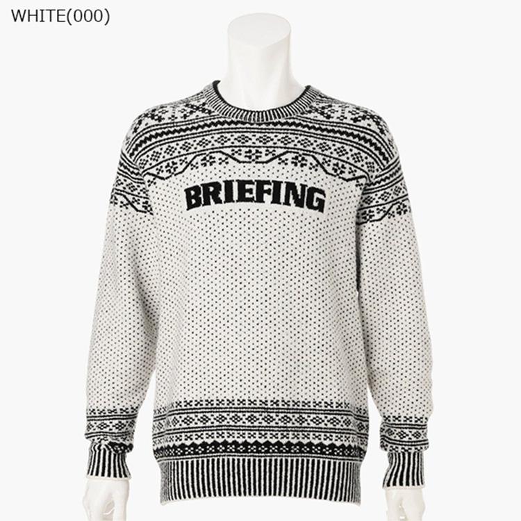 ブリーフィング ゴルフ セーター メンズ 長袖 ニット クルーネック カシミヤ フェアアイル柄 秋冬 ゴルフウェア ブランド 無地 ロゴ BRIEFING GOLF BRG253MC9 BRIEFING GOLF（ブリーフィングゴルフ） ブリーフィング ゴルフ